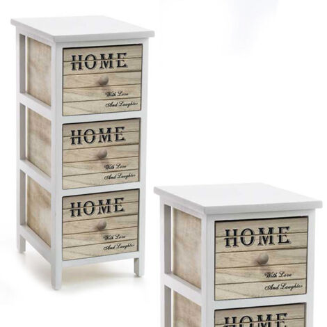 Commode de maison en bois avec décorations 3 tiroirs cm 26 x 32 x 62 h