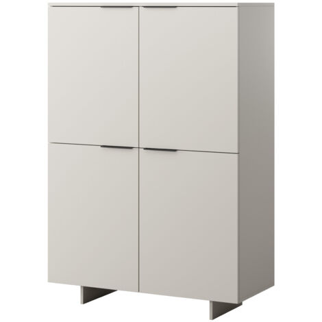 Commode de rangement Meuble universel  100x42x145cm Cachemir avec 4 portes CALIA