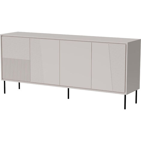 Commode de rangement Meuble universel Cachemire mat 200x88x45cm ADANA sur pieds avec 4 portes
