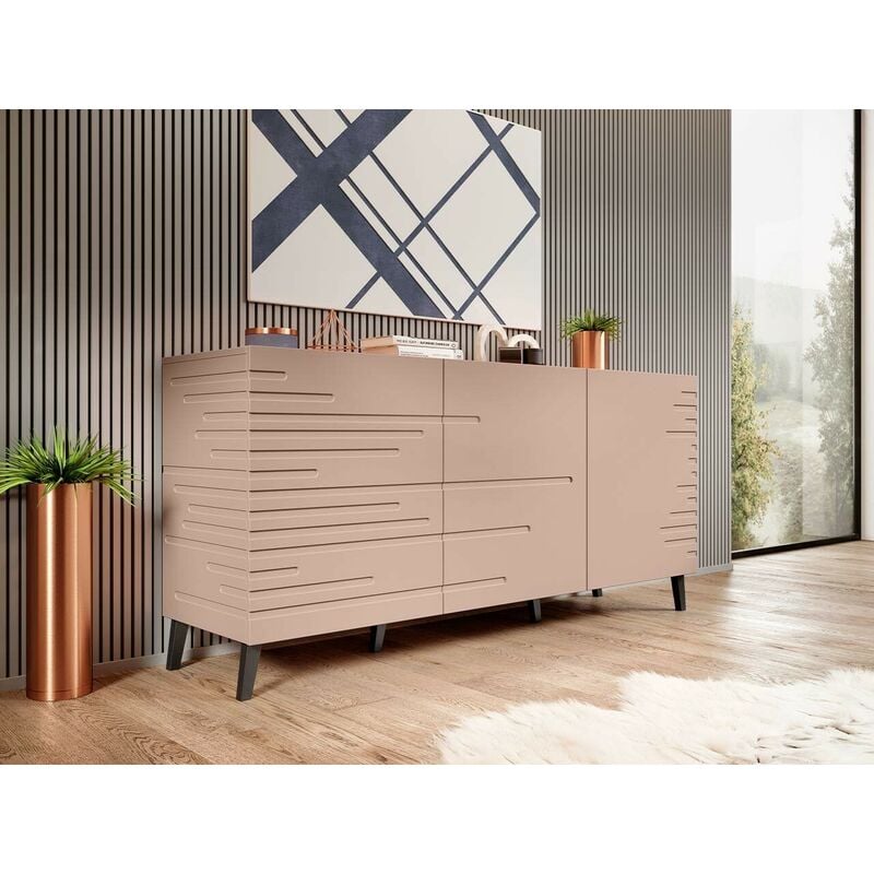 Commode de rangement Meuble universel Rose antique 155x72x40cm novak sur pieds