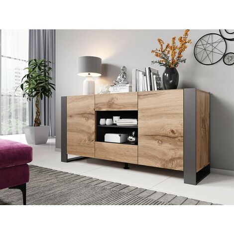 Commode de rangement Meuble universel Wotan 138x83x38cm WOODY élegant sur pieds