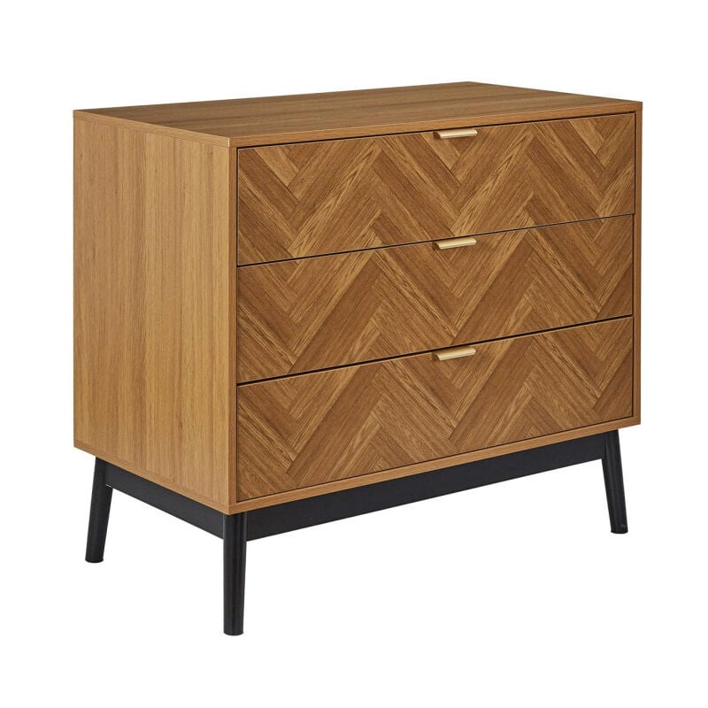 Commode Design 3 Tiroirs 'Felix' 90cm Marron