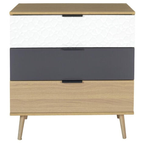 Commode Design 3 Tiroirs "Sven" 80cm Naturel