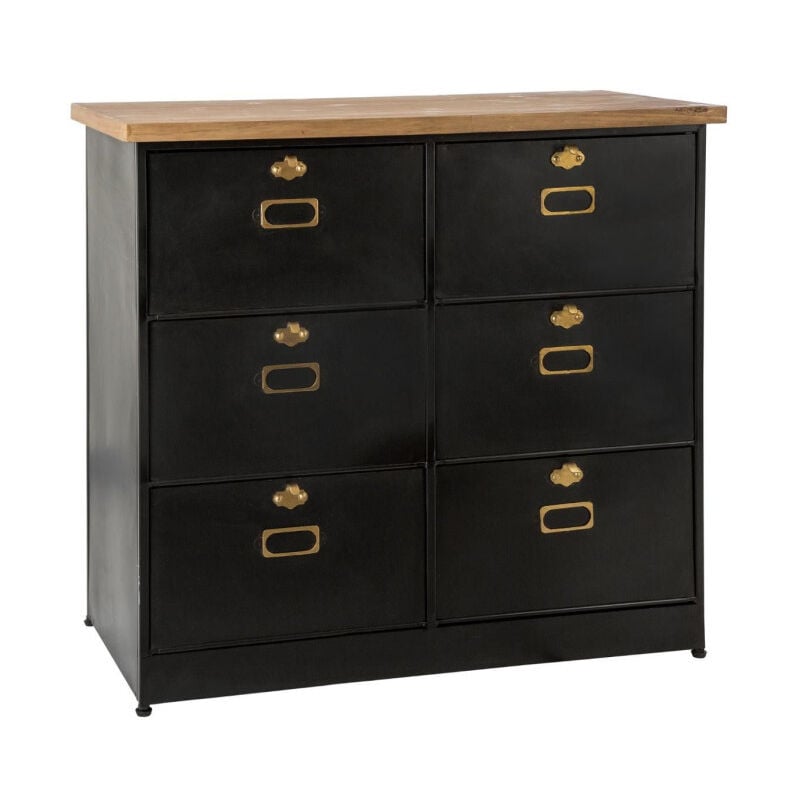 Commode Design 6 Tiroirs 'Ivan' 85cm Noir