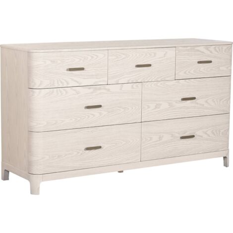 Commode design bois et métal gris clair style traditionnel chic - gris clair effet bois naturel