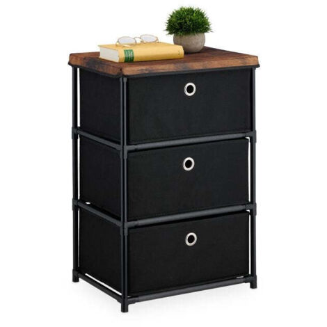 Commode design en bois avec tiroirs en tissu