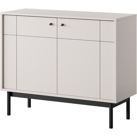 Commode DIEPPE - Cachemire - Poignées en métal - Pieds en bois - Largeur 104 cm, Hauteur 83 cm, Profondeur 39 cm