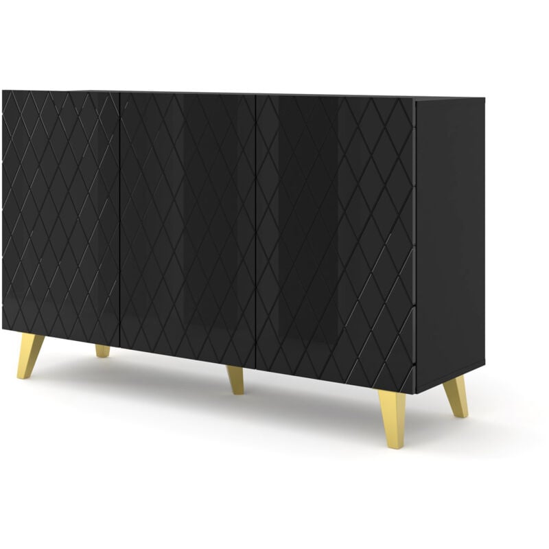 Bim Furniture - Commode diuna 145 cm 3D sur pieds brillant sur des broches