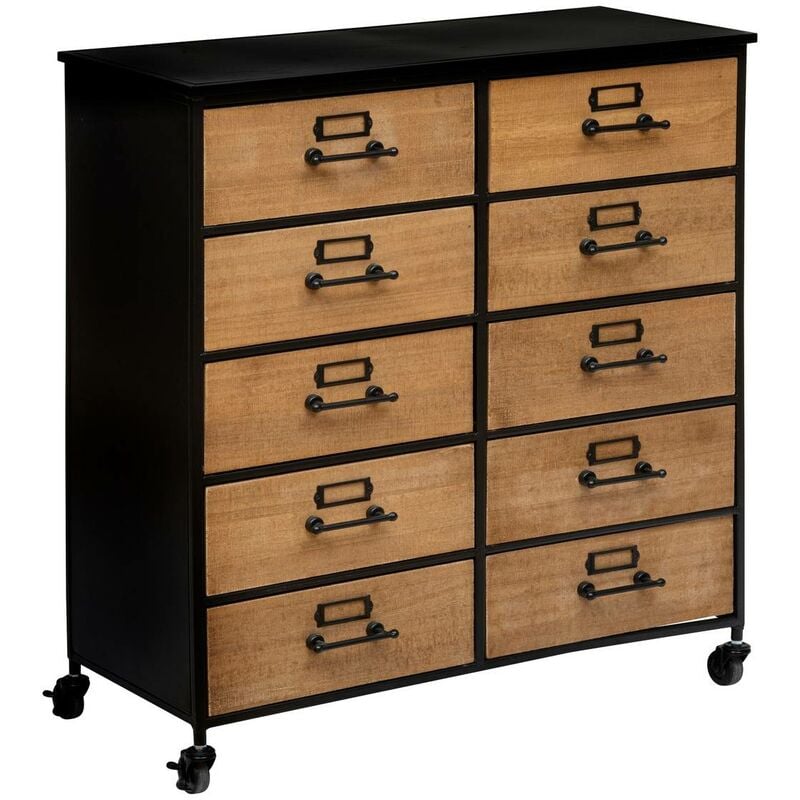 Commode double Baris métal et bois 10 tiroirs Atmosphera créateur d'intérieur