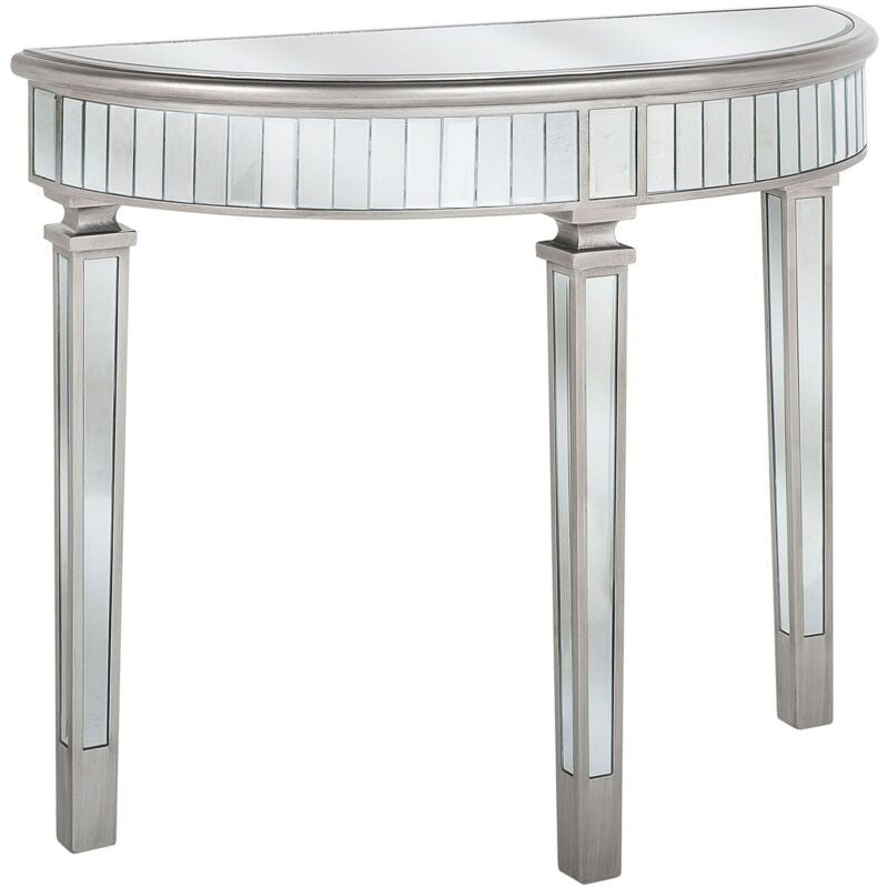 Table Console Argentée Effet Miroir en Verre et mdf de Style Glamour pour Intérieur Contemporain ou Vintage Beliani