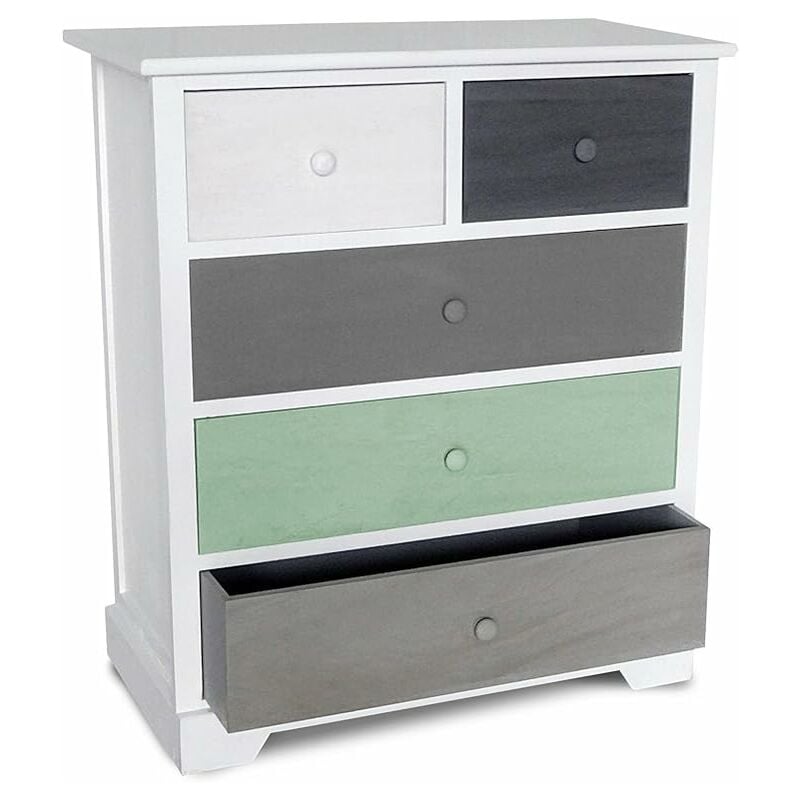 Commode 5 tiroirs Multicolore
