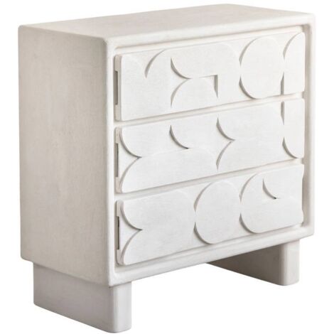 Commode en bois effet béton blanc Danaé