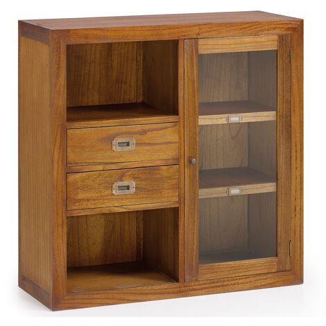 Commode en bois massif de Mindy 1 porte 2 tiroirs Orka 90cm
