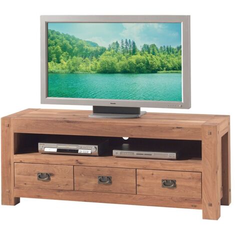 Commode en bois recyclé coloré blanchi 80cm LILA - 80x40x90 cm - Kayu Meuble