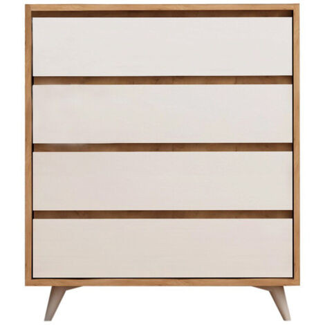Commode en bois "Suvera" - 70 x 40 x 86 cm - Beige