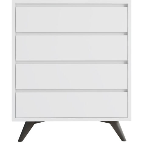 Commode en bois "Suvera" - 70 x 40 x 86 cm - Blanc