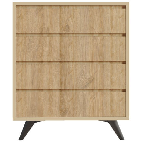 Commode en bois "Suvera" - 70 x 40 x 86 cm - Marron clair