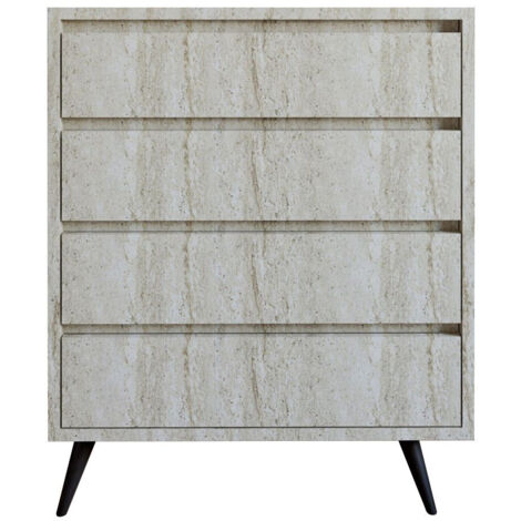 Commode en bois "Suvera" - 70 x 40 x 86 cm - Travertin