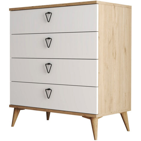 Commode en bois "Versa-Ce" - 80 x 45 x 90 cm - Blanc