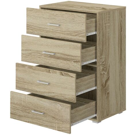 COMMODE EN CHÊNE 4 TIROIRS