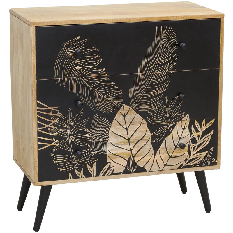 Commode en manguier naturel et teinté noir TROPICA