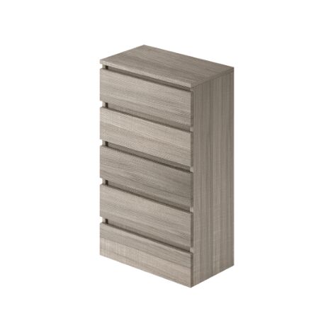 Commode en orme en bois mélaminé avec 5 tiroirs H.124x75x40 cm