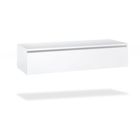 Commode enfant 1 tiroir YOKA – Mélamine anti-rayures laquée blanc mat – Dimensions L.120 P.45 H.27 cm – Made in Italy – Tft Home Furniture
