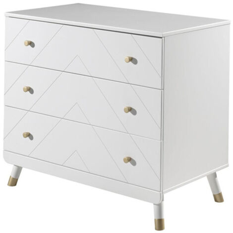 Commode Enfant 3 Tiroirs "Billy" 100cm Blanc