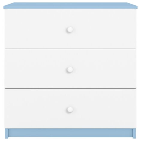 Commode enfant bleue et blanche Drimy 80cm