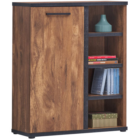 Commode enfant contemporaine 94 cm acacia/noir Marinella