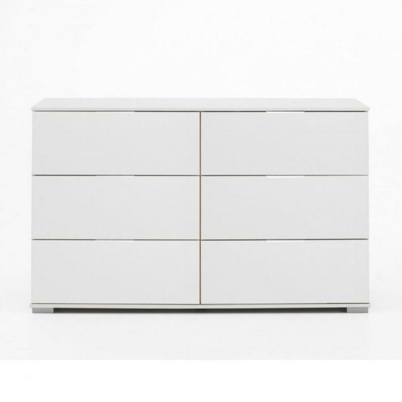Commode ensse 6 tiroirs 130cm blanc