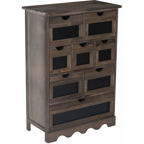 Commode Ermelo, armoire à tiroirs avec tableau, style shabby, vintage 87x60x30cm