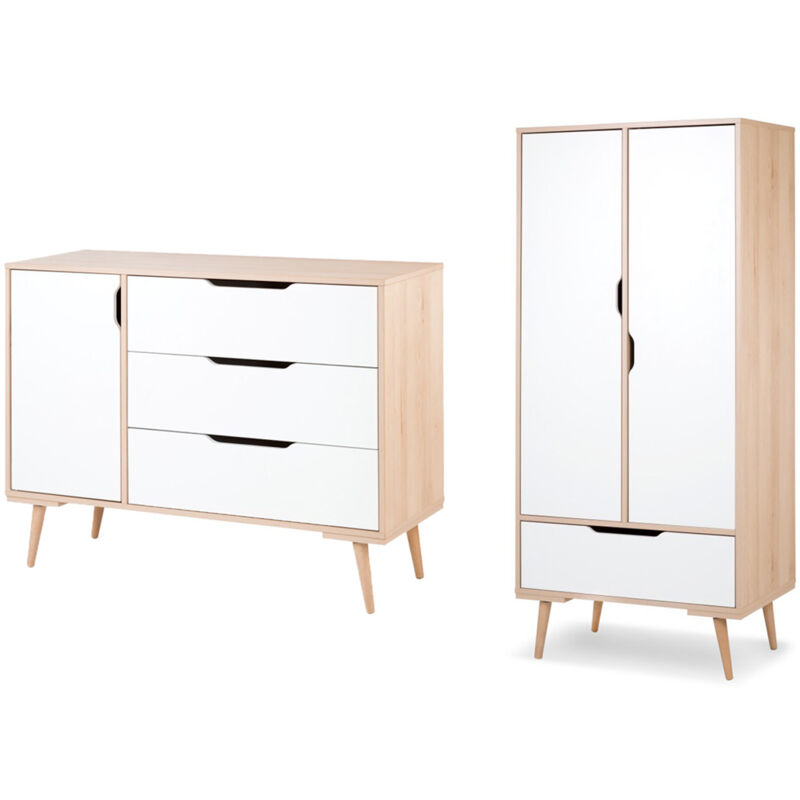 Commode et armoire LittleSky by Klups Sofie Hêtre et Blanc