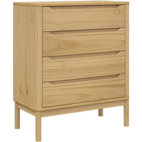 Commode FLORO cire marron bois de pin massif CFW813343