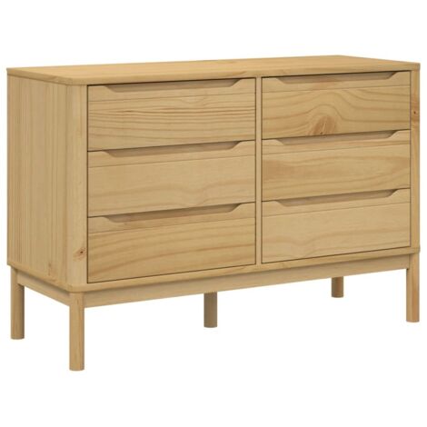 Commode FLORO cire marron bois de pin massif CFW932644