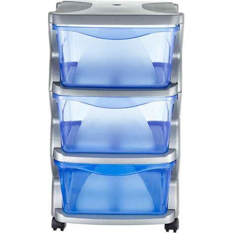 Commode fonctionnelle - L 40 x l 36 x H 62 cm - Bleu - Livraison gratuite