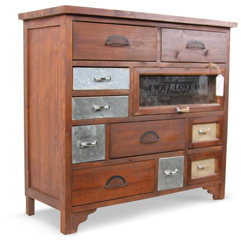 Commode grainetier 11 tiroirs - Bois - Marron - Décoration d'Autrefois