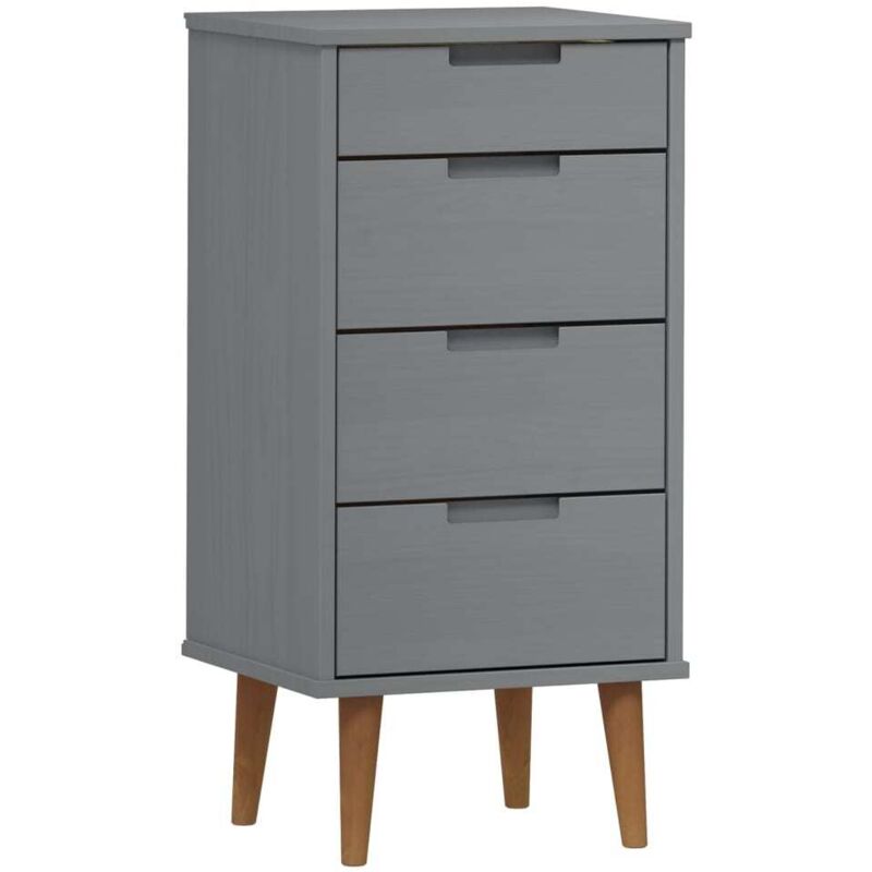Vidaxl - Commode molde Gris 40x35x82 cm Bois de pin massif