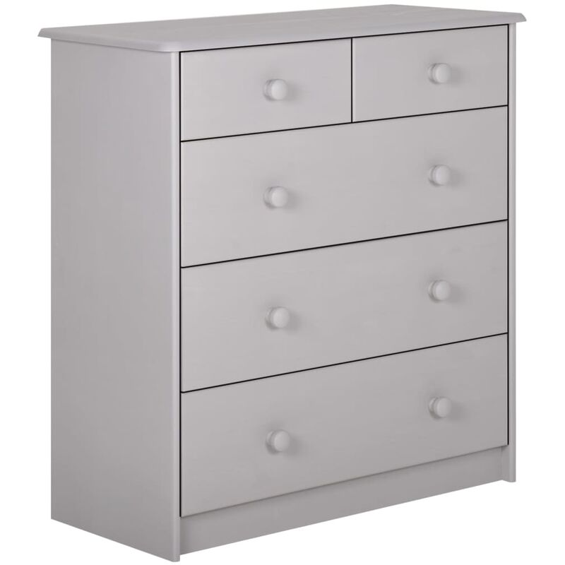 Vidaxl - Commode Gris 75x35x80 cm Bois de pin solide