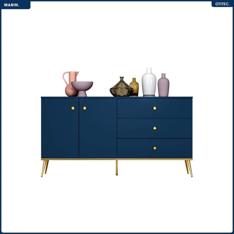 Commode - H.85 x L.160 x P.40 cm - marin