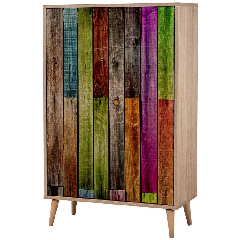 Les Tendances – Commode haute 2 portes en bois mélaminé clair – Dimensions L 80 x H 127 x P 36 cm – Finition mate – Pour rangement élégant et moderne Les Tendances – Commode haute 2 portes en bois mélaminé clair – Dimensions L 80 x H 127 x P 36 cm – Finition mate – Pour rangement élégant et moderne