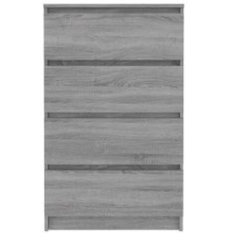Commode haute 4 tiroirs en bois Agency - Fonctionnalité à votre service-Chêne gris