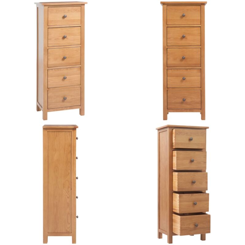 Commode haute 45x32x110 cm Bois de chêne massif - commode haute - commodes hautes - Home & Living - Brun