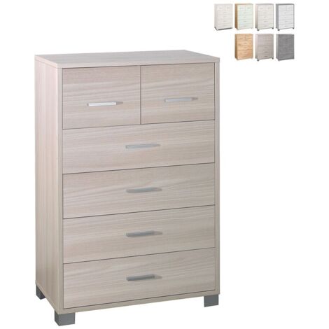 Commode haute avec six tiroirs Light Elm 70x41x h112 cm