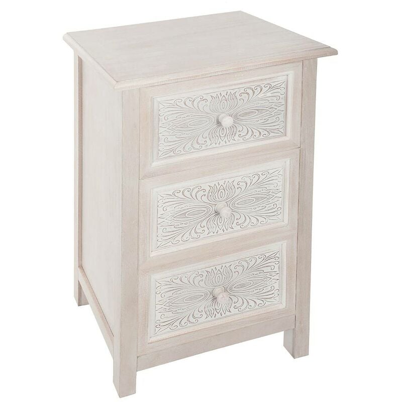 Atmosphera - Commode Hina blanc 3 tiroirs créateur d'intérieur