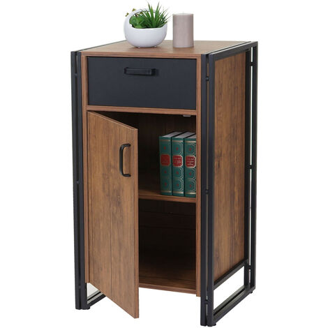 Commode HWC-A27, 90x50x43cm, aspect chêne