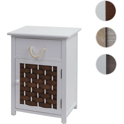 Commode HWC-K83 - armoire à tiroirs - bois 55x39 -5x28 -5cm - gris - poly rotin gris foncé