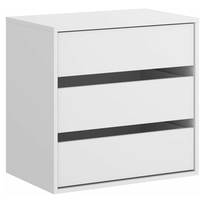 Commode intérieure à 3 tiroirs pour armoires Blanc 60 x 60 x 40 cm