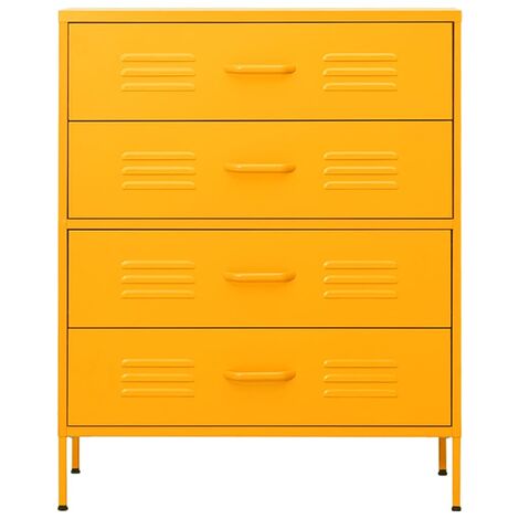 Commode Jaune moutarde 80x35x101,5 Acier