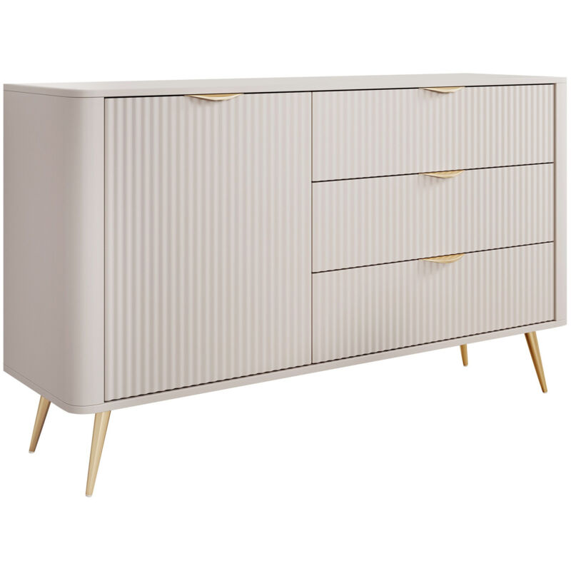 Commode Versoe 100, Beige, Avec tiroirs et portes, Nombre de tiroirs: 0, 82x139x38cm